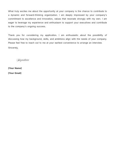 Free Office Manager Executive Assistant Cover Letter to Edit Online
