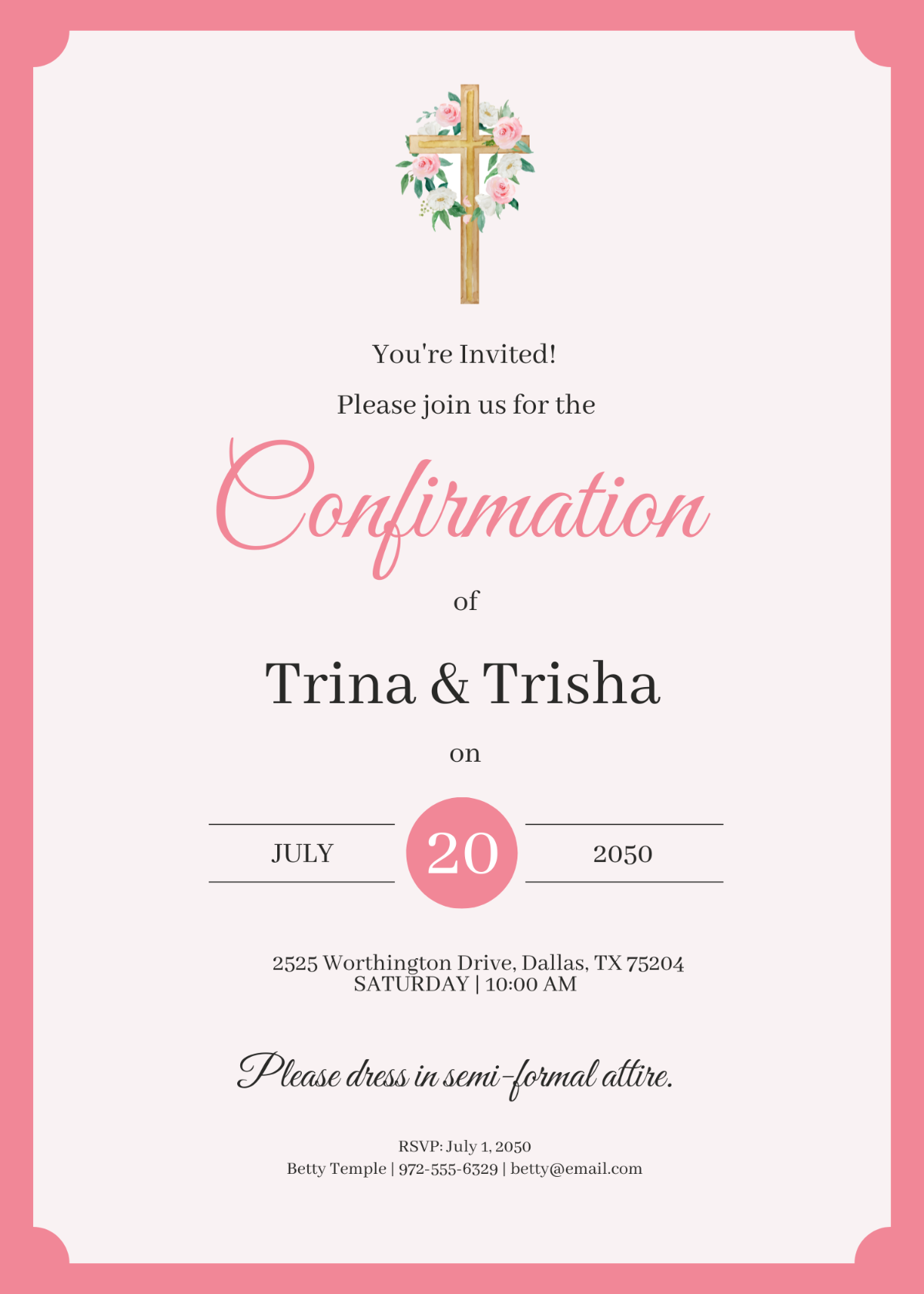 Twins Confirmation Invitation