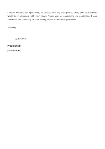 Free Full-Time Housekeeper Cover Letter to Edit Online