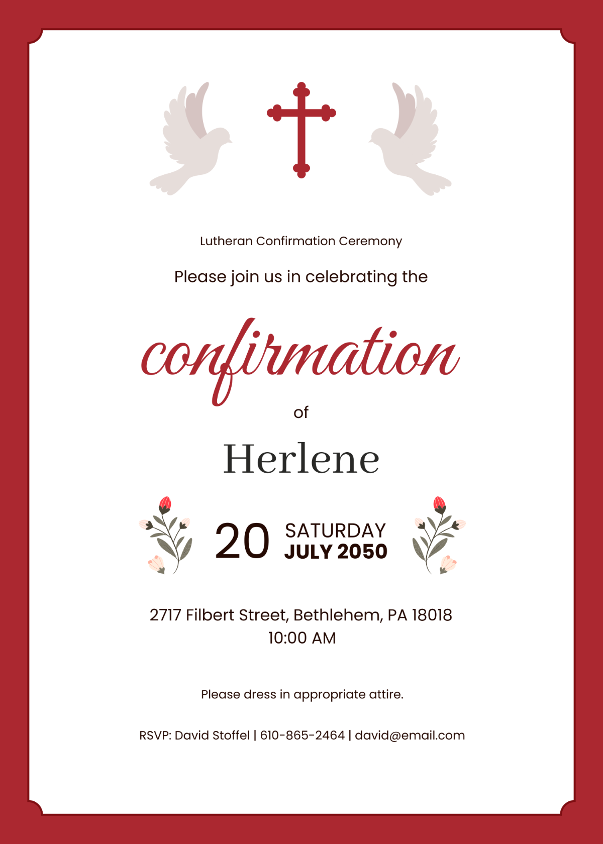 Lutheran Confirmation Invitation