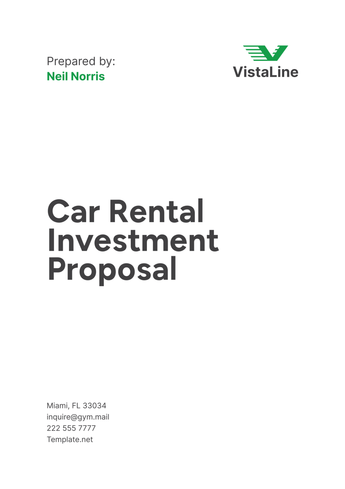 Car Rental Investment Proposal Template