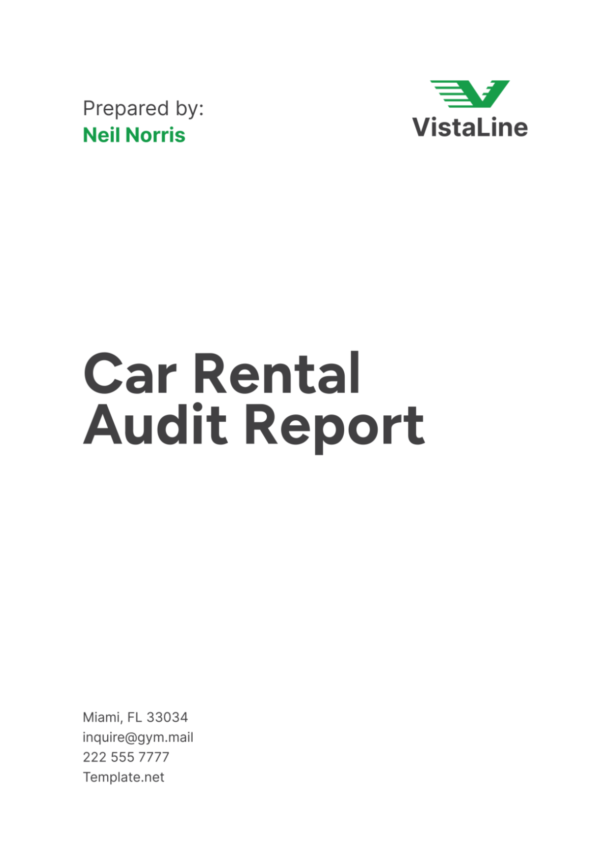 Car Rental Audit Report Template - Edit Online & Download