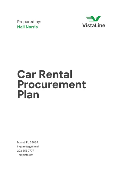 Free Car Rental Procurement Plan Template to Edit Online