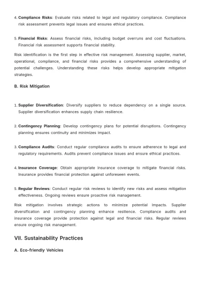 Free Car Rental Procurement Plan Template to Edit Online