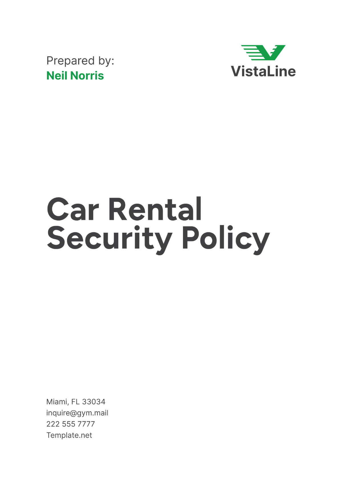 Free Car Rental Security Policy Template to Edit Online