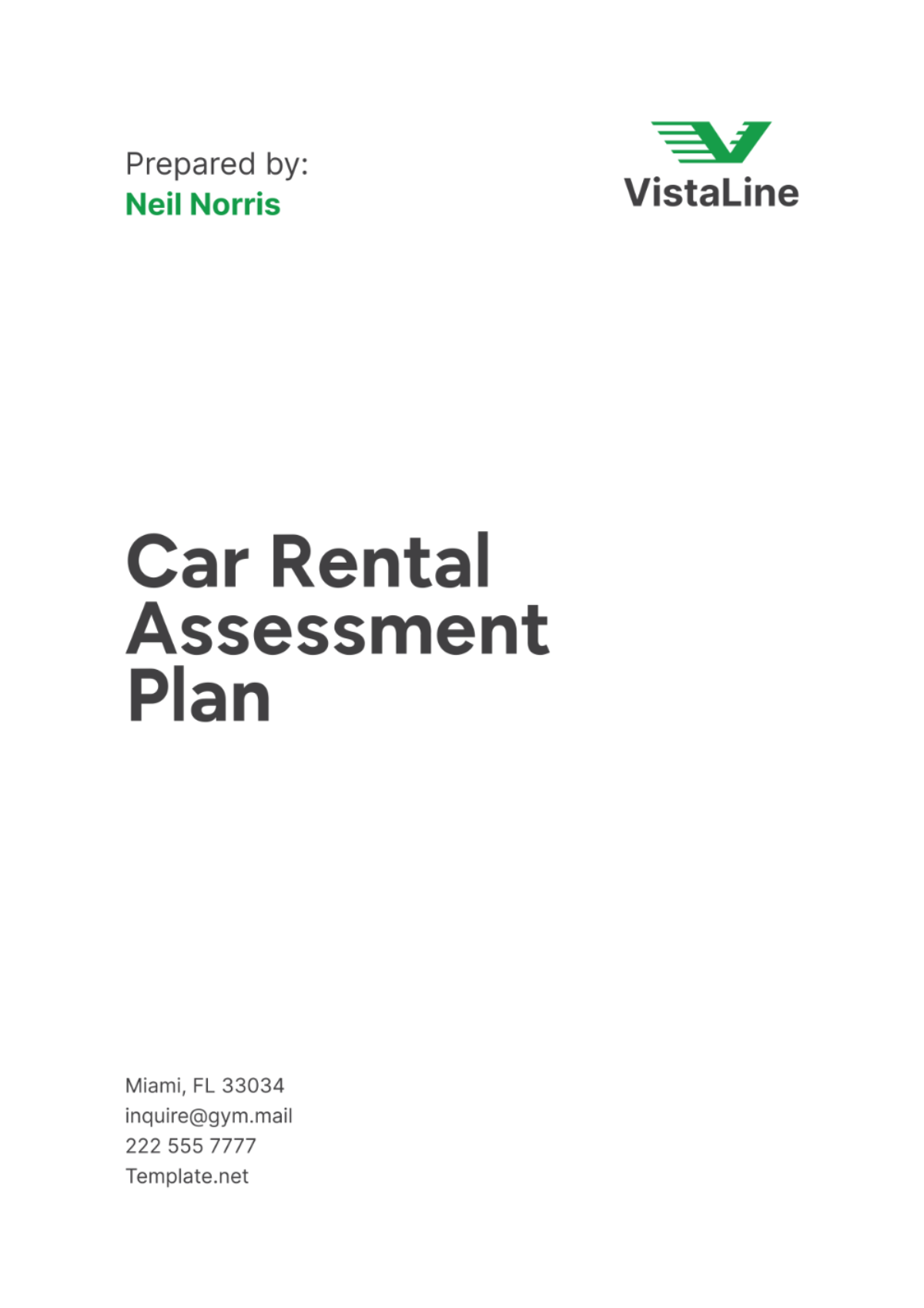 Car Rental Assessment Plan Template - Edit Online & Download