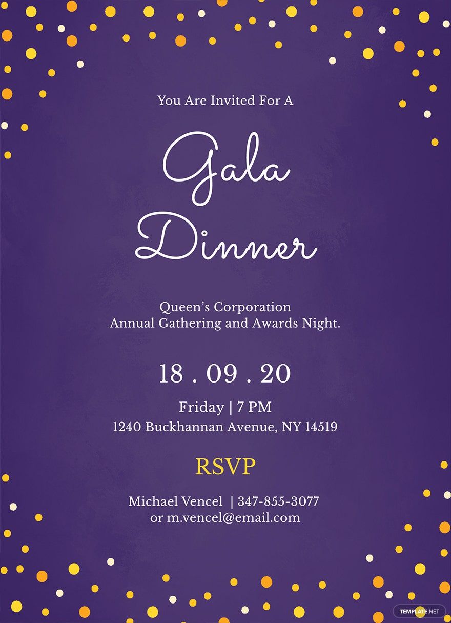 Gala Dinner Night Invitation Template