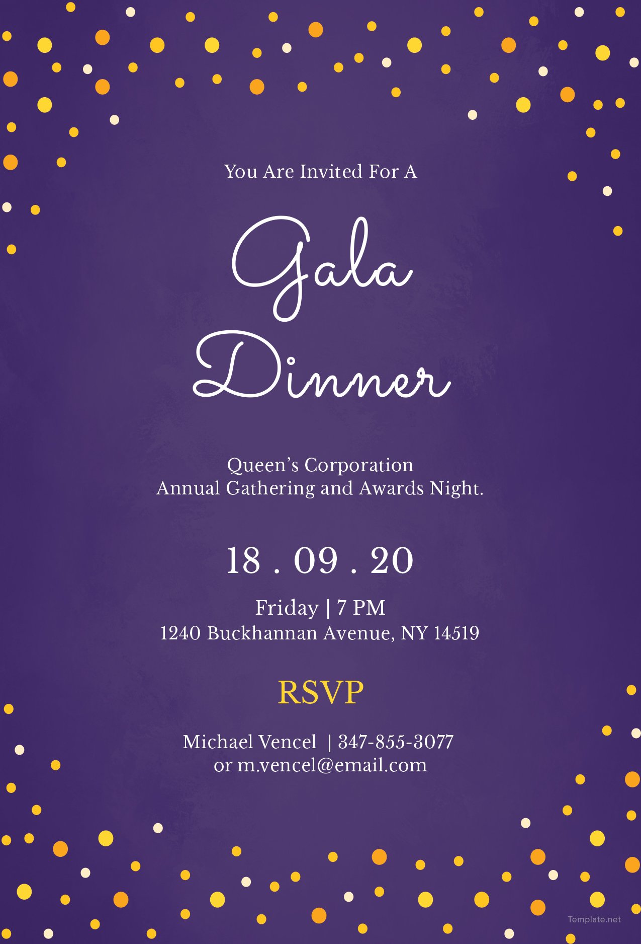 Free Gala Dinner Night Invitation Template in Illustrator | Template.net