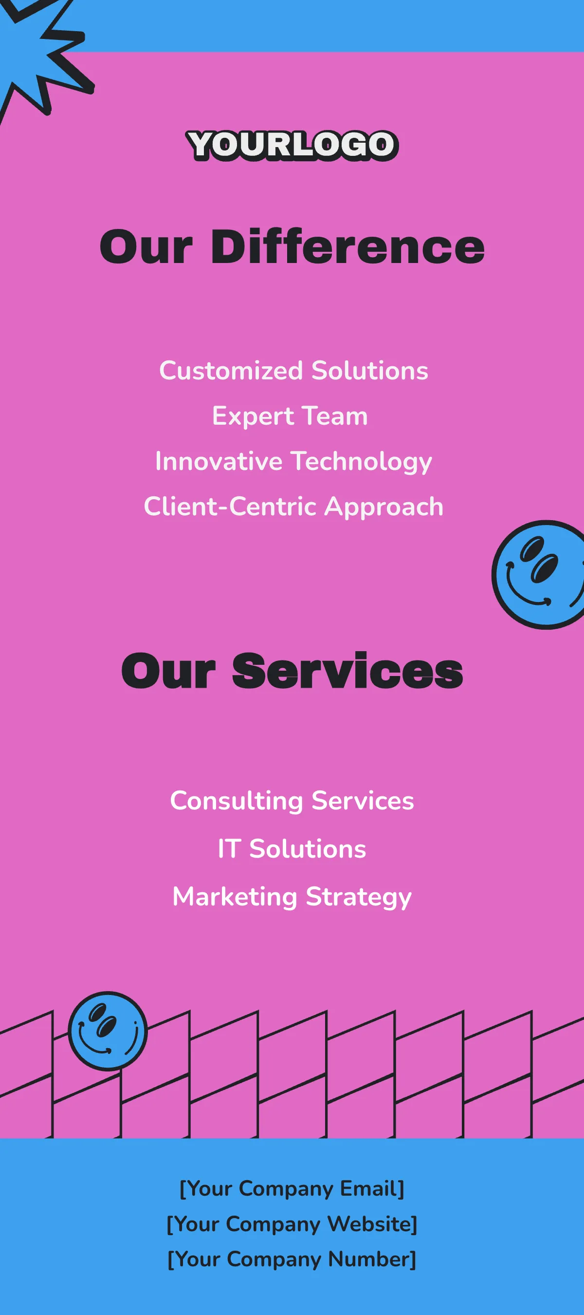 Free Y2K Rack Card Template to Edit Online