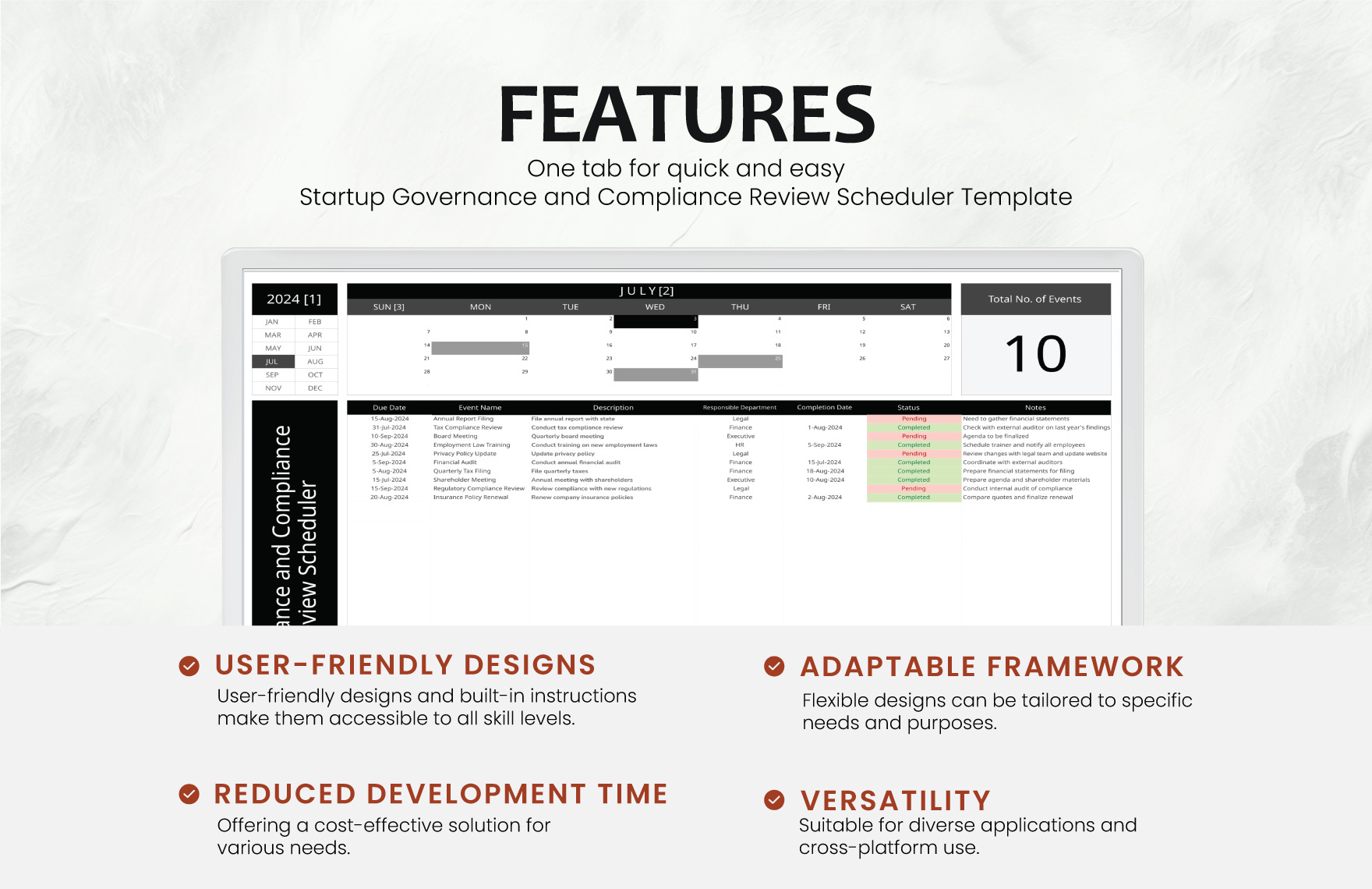 Startup Governance and Compliance Review Scheduler Template
