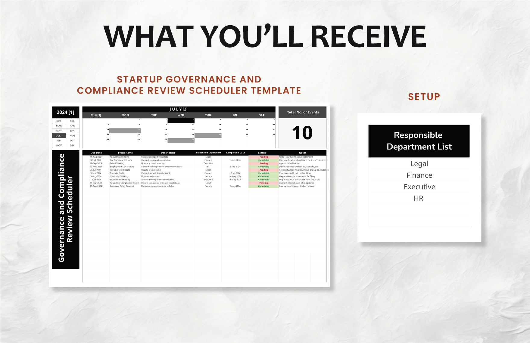 Startup Governance and Compliance Review Scheduler Template