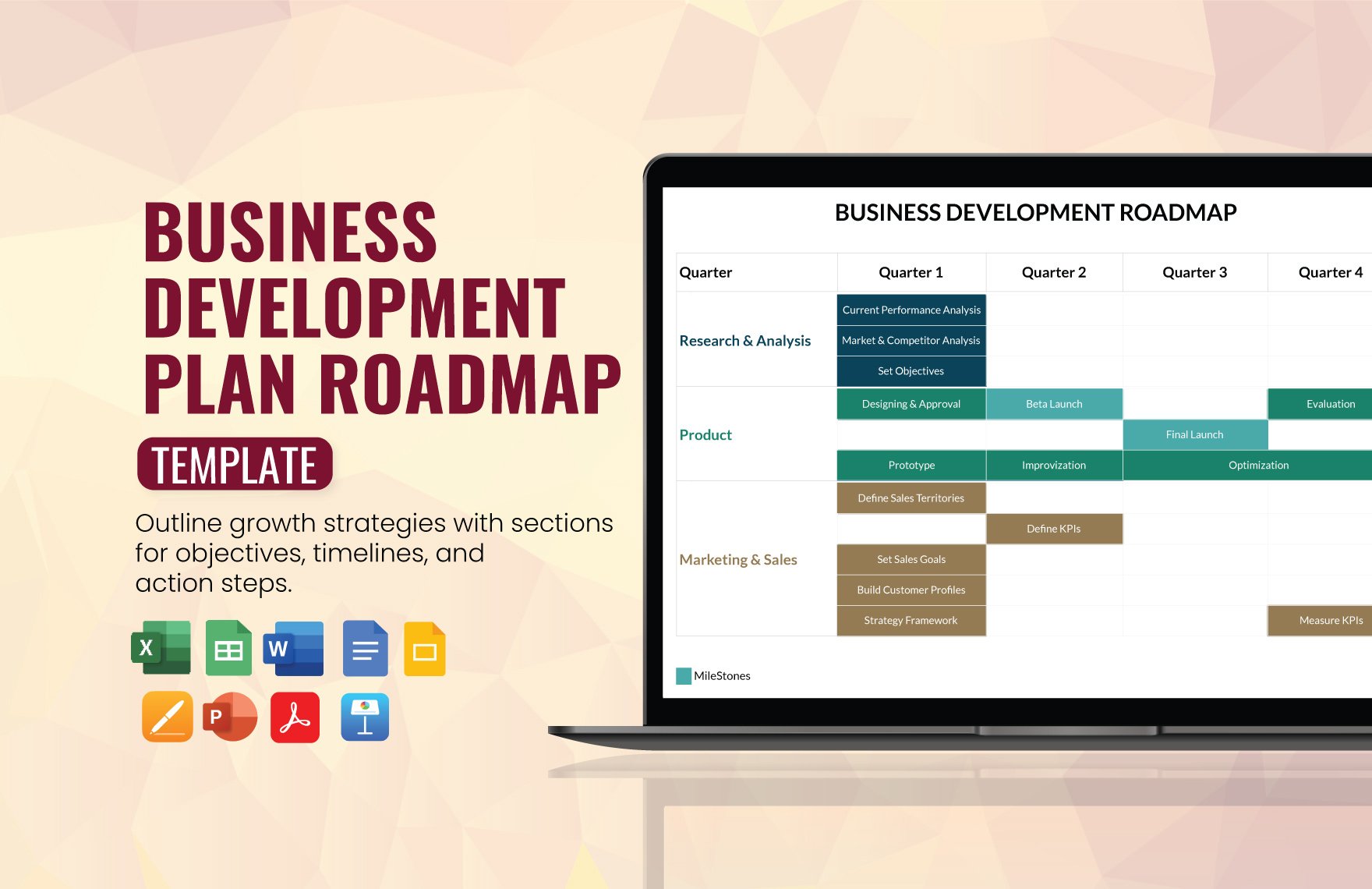 Business Development Plan Roadmap Template in Word, Google Docs, Excel, PDF, Google Sheets, Apple Pages, PowerPoint, Google Slides, Apple Keynote