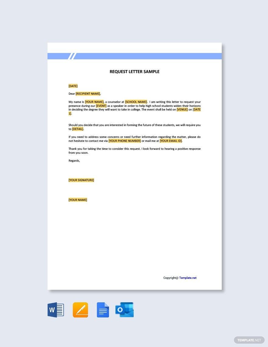 Request Letter Sample Template