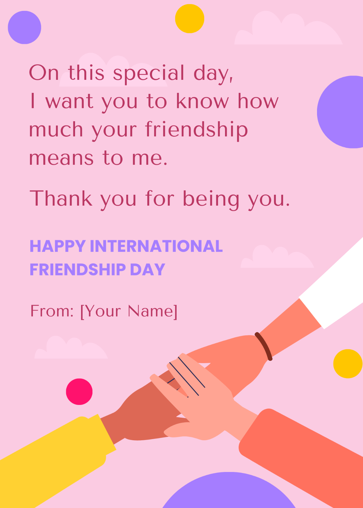 International Friendship Day Greeting Card