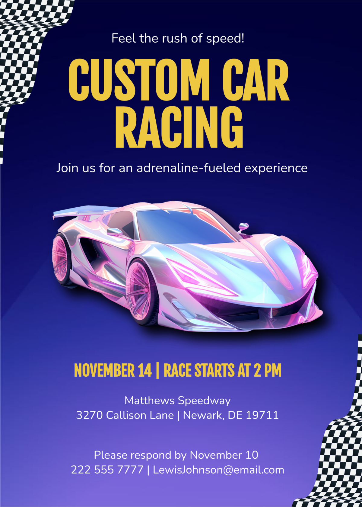 Car Racing Invitation Template - Download | Template.net