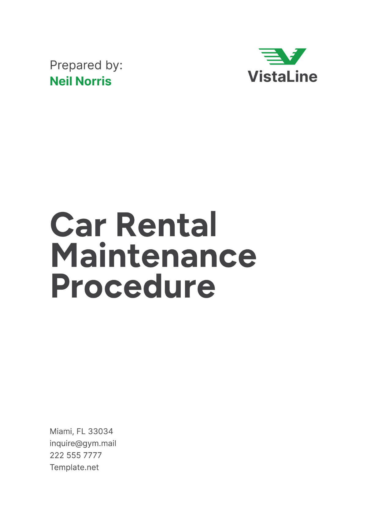 Car Rental Maintenance Procedure Template - Edit Online & Download