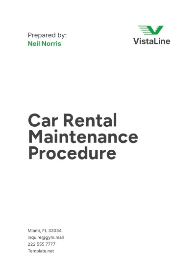 Free Car Rental Maintenance Procedure Template to Edit Online