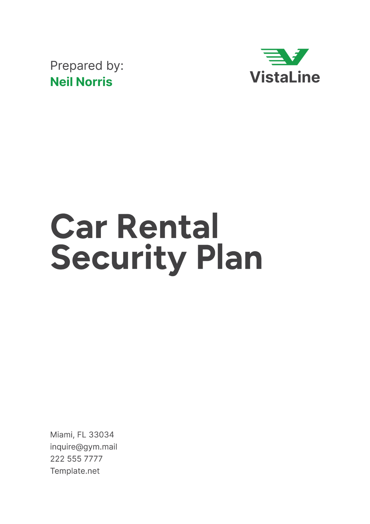 Car Rental Security Plan Template - Edit Online & Download