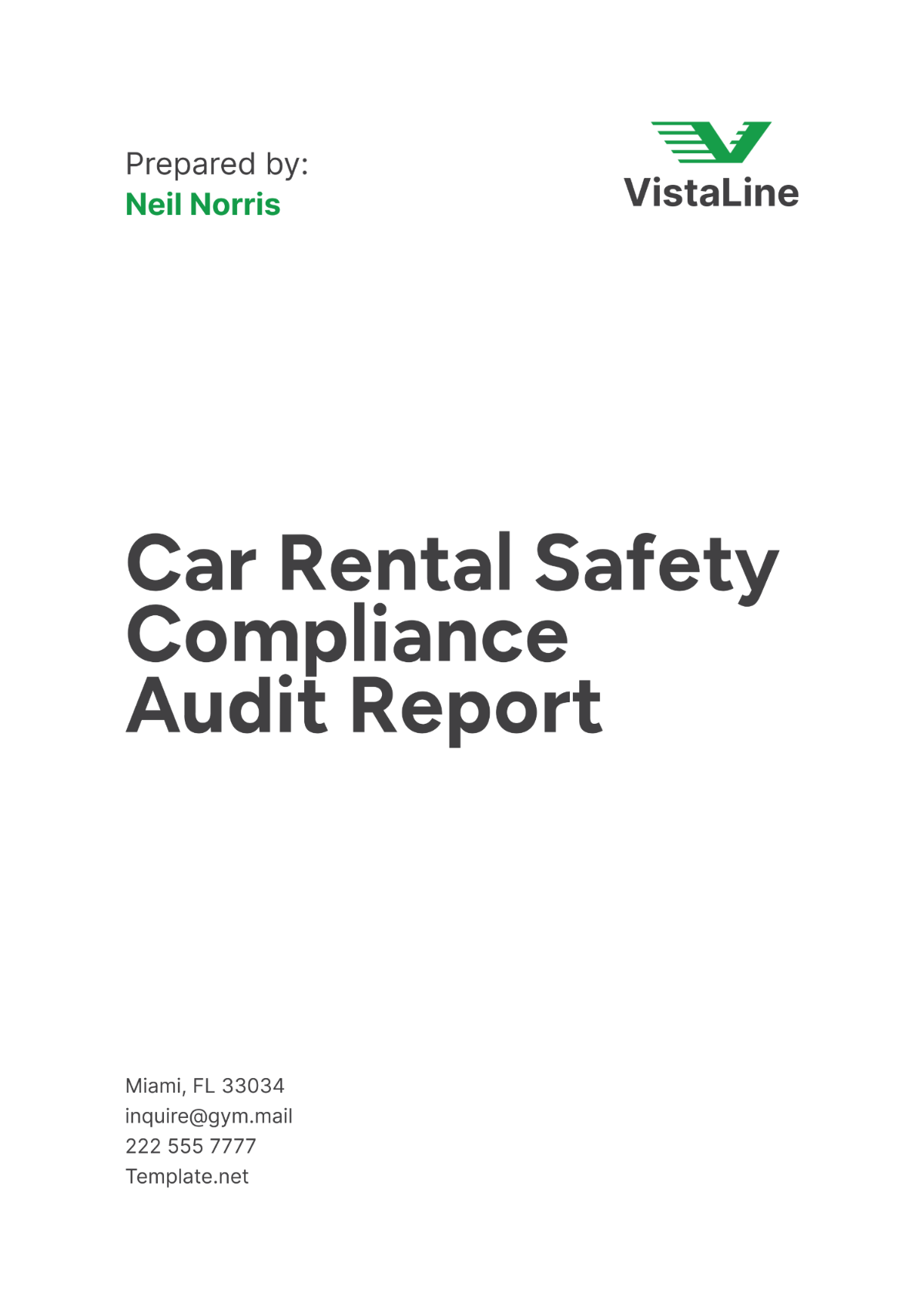 Car Rental Safety Compliance Audit  Report Template - Edit Online & Download