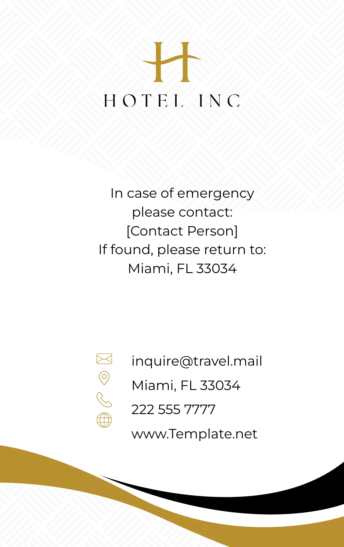 Free Hotel Employee ID Card Template to Edit Online