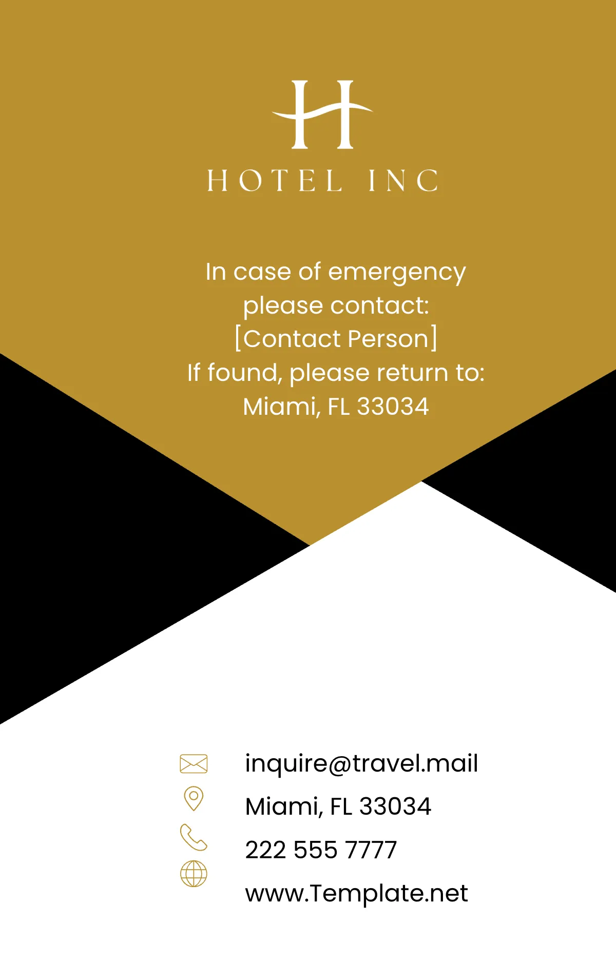 Free Hotel Company ID Card Template to Edit Online