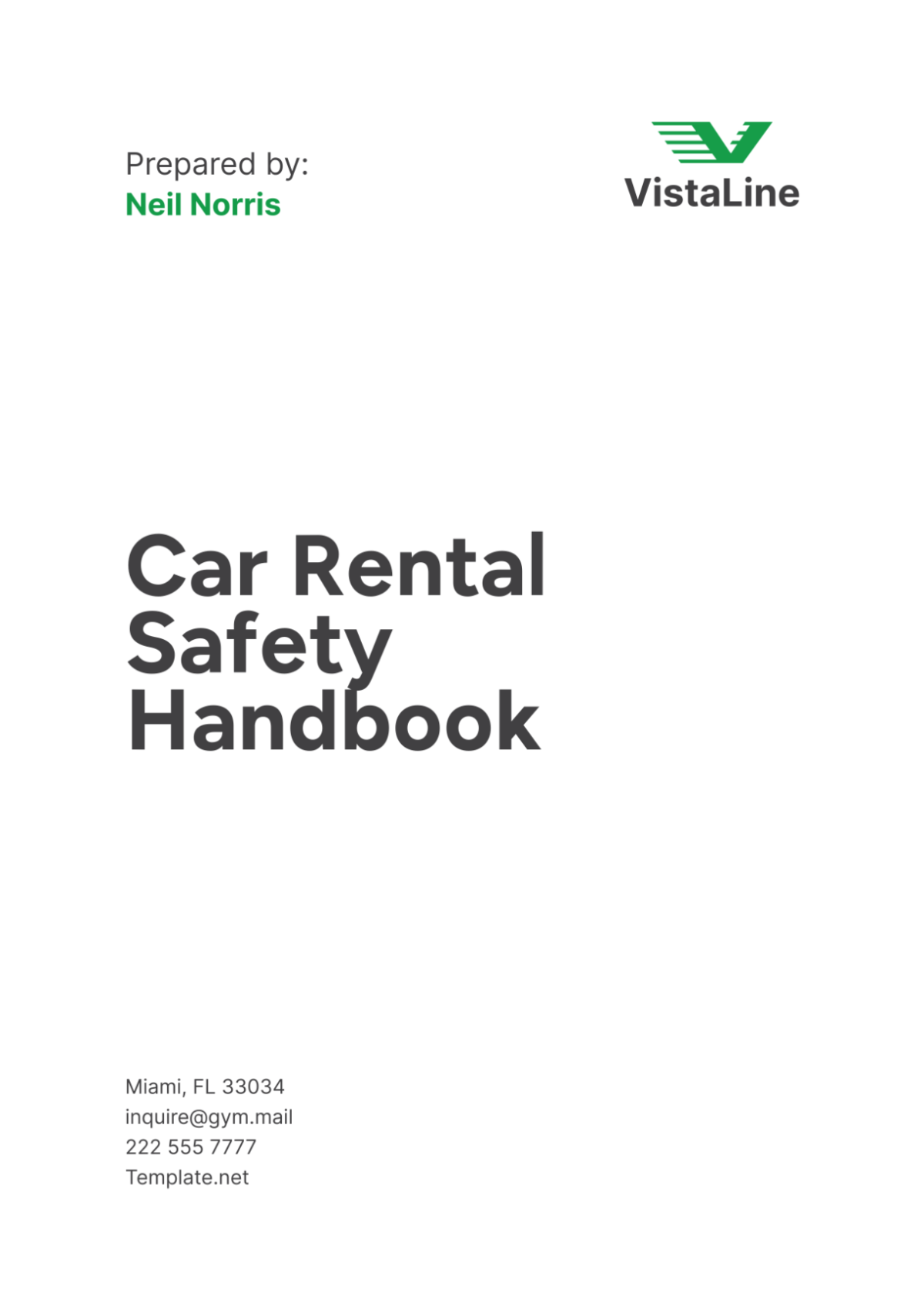 Car Rental Safety Handbook Template