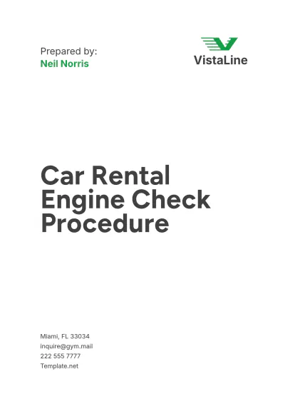 Free Car Rental Engine Check Procedure Template to Edit Online
