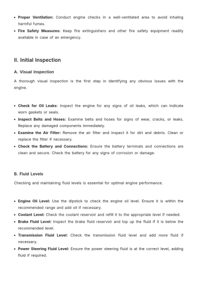 Free Car Rental Engine Check Procedure Template to Edit Online