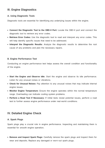 Free Car Rental Engine Check Procedure Template to Edit Online