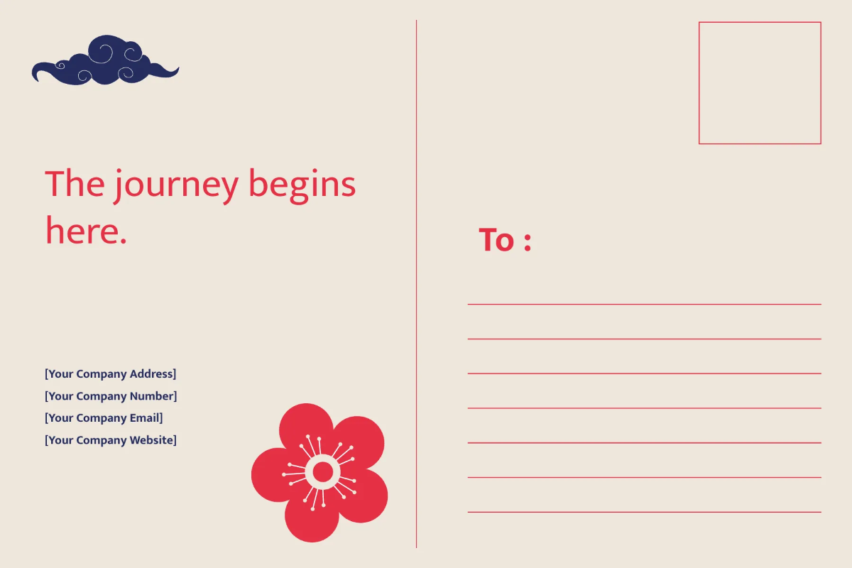 Free Japanese Post Card Template to Edit Online
