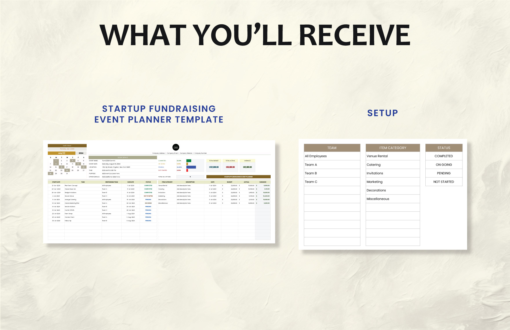 Startup Fundraising Event Planner Template