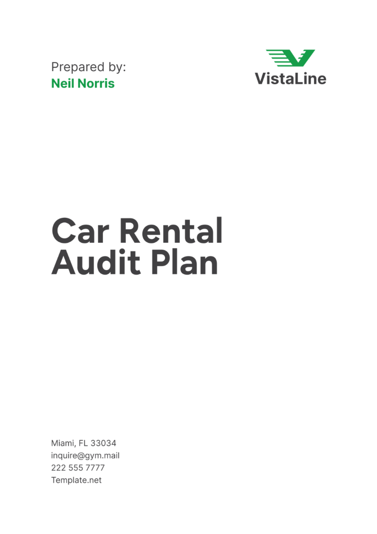 Car Rental Audit Plan Template - Edit Online & Download