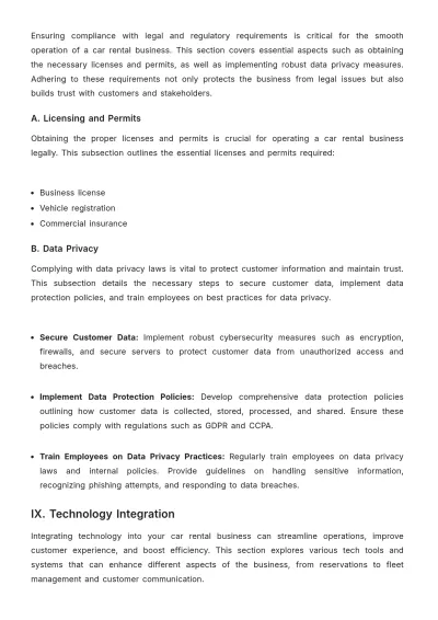 Free Car Rental Training Guide Template to Edit Online