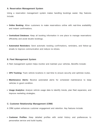 Free Car Rental Training Guide Template to Edit Online