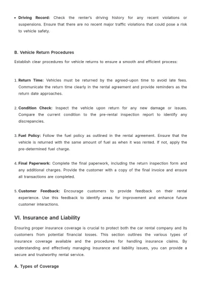 Free Car Rental Training Guide Template to Edit Online