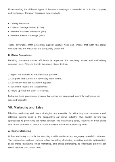 Free Car Rental Training Guide Template to Edit Online