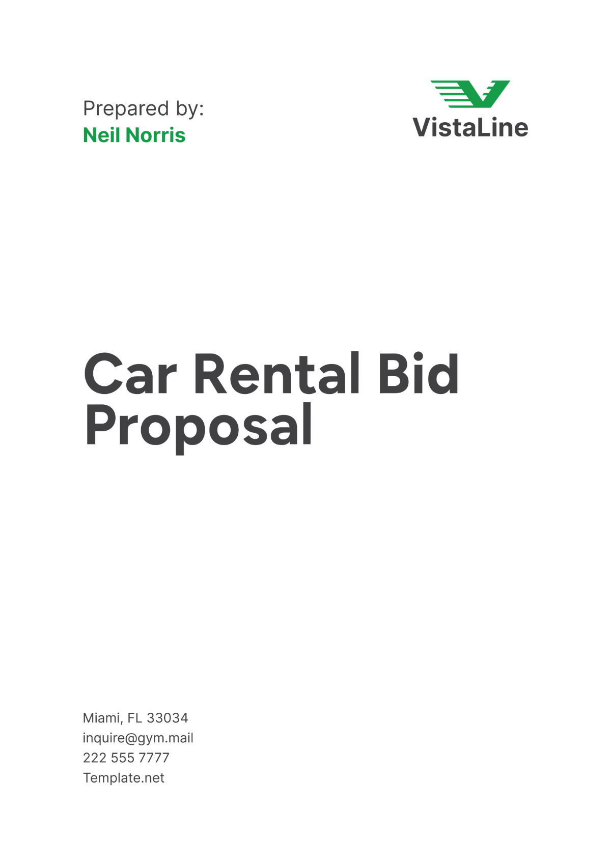 Car Rental Bid Proposal Template - Edit Online & Download