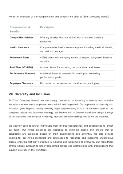 Free Car Rental HR Strategy Template to Edit Online