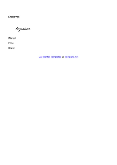 Free Car Rental Employment Agreement Template to Edit Online
