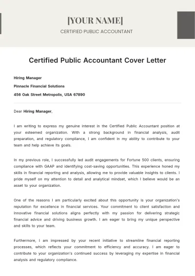 Free Certified Public Accountant Cover Letter to Edit Online