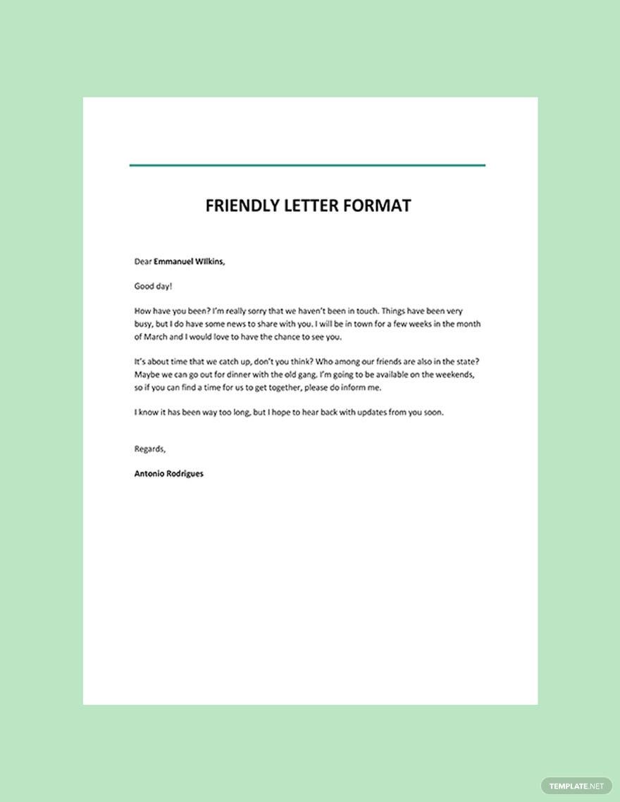 Editable Friendly Letter Templates In Word To Download