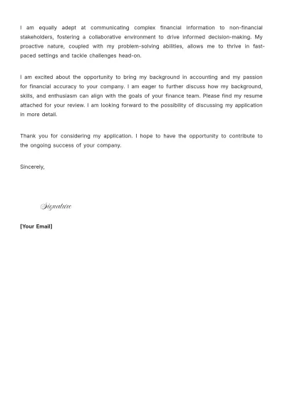 Free Accounting Technician Cover Letter to Edit Online