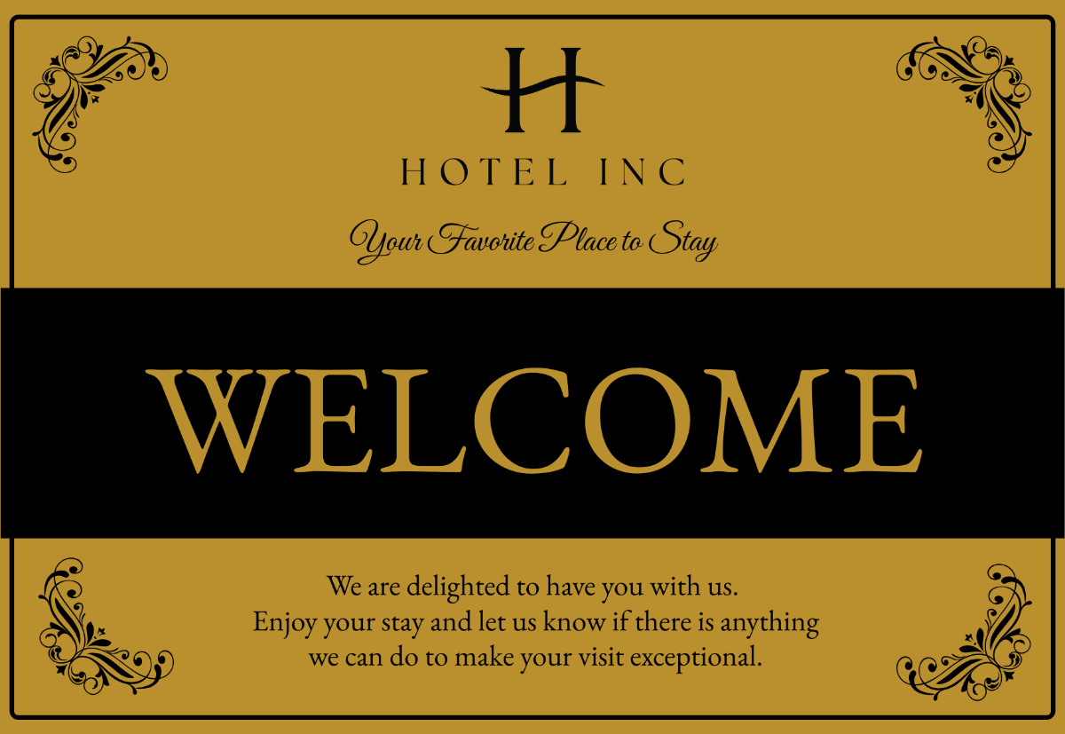 Hotel Welcome Card