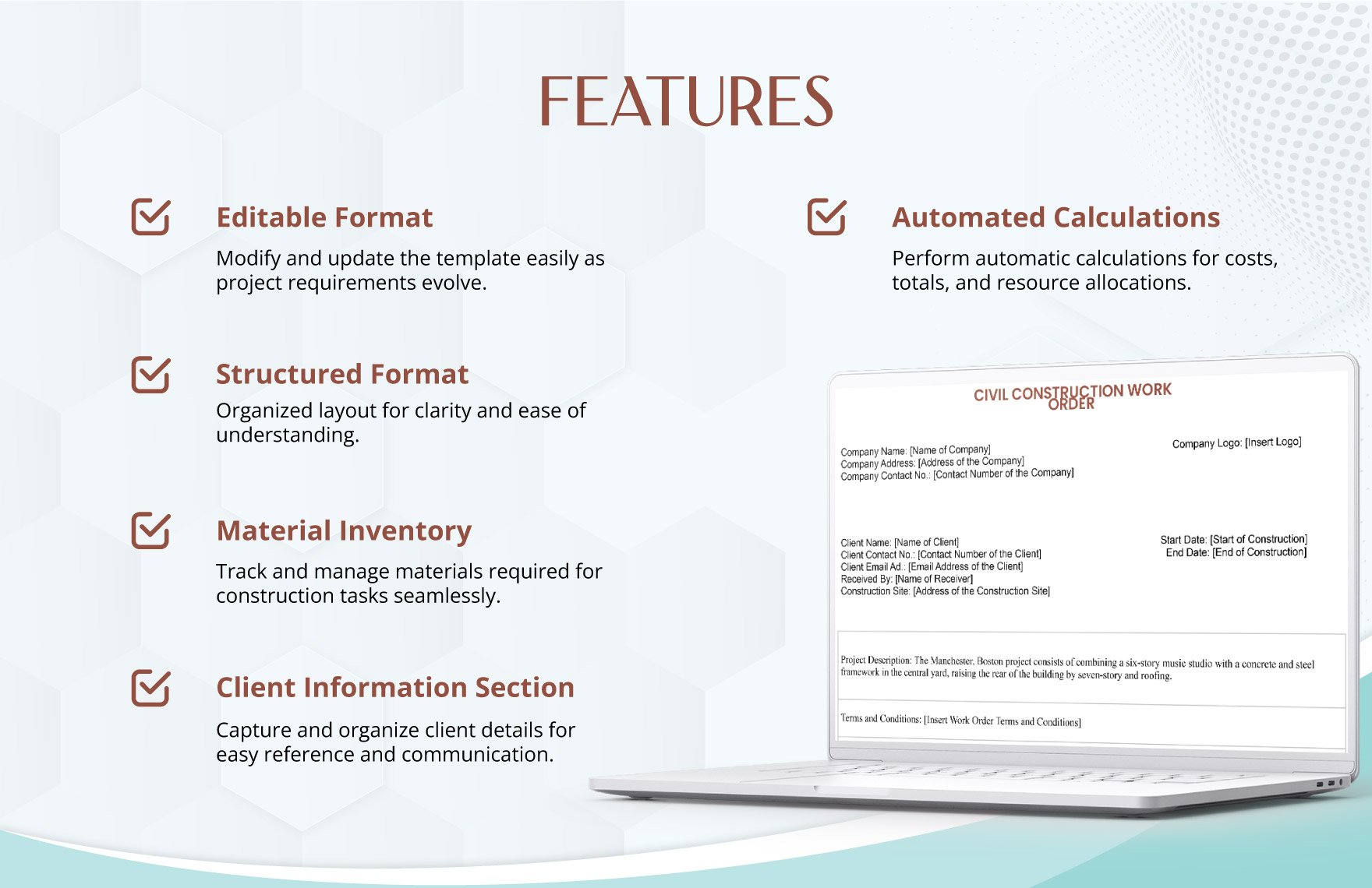 Civil Construction Work Order Template