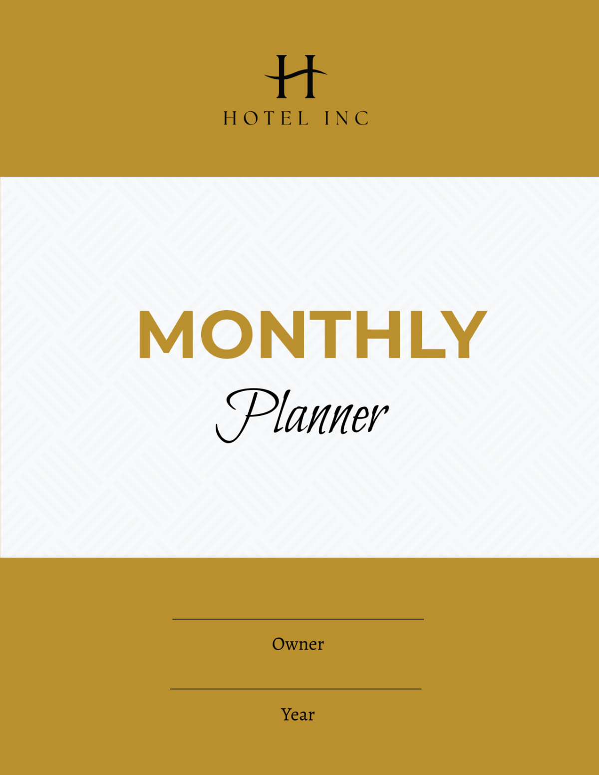 Hotel Monthly Planner