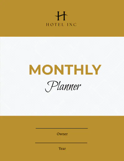 Free Hotel Monthly Planner Template to Edit Online