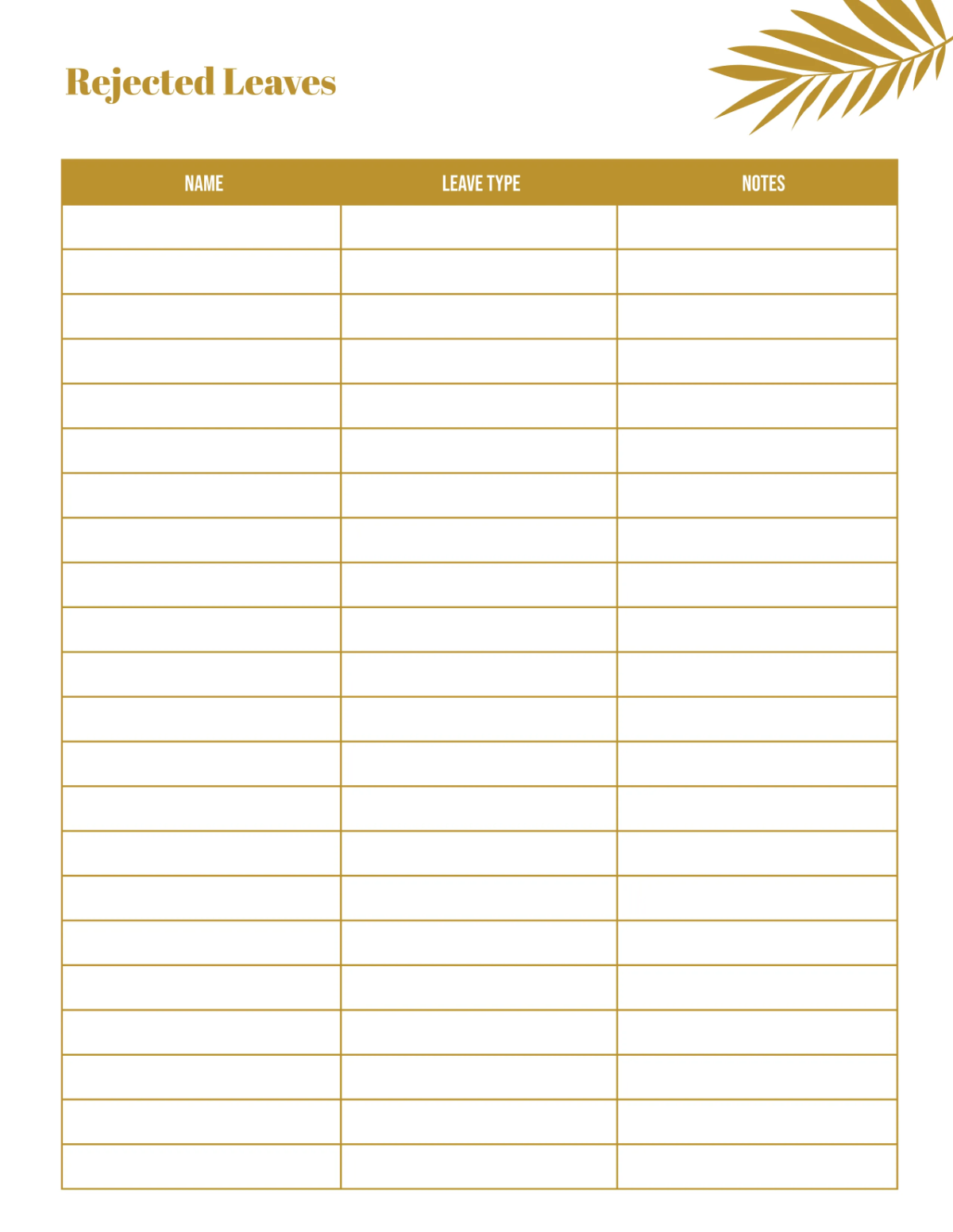 Free Hotel Leave Planner Template to Edit Online