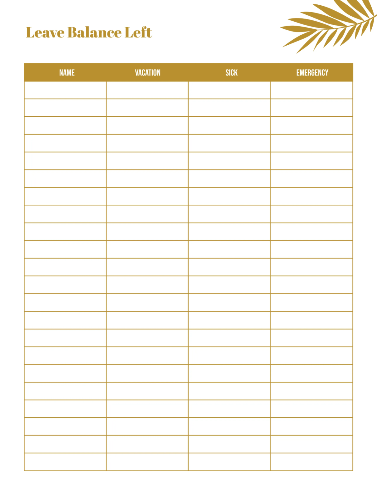 Free Hotel Leave Planner Template to Edit Online