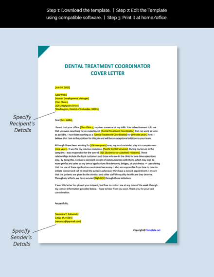 cover letter for dental insurance coordinator