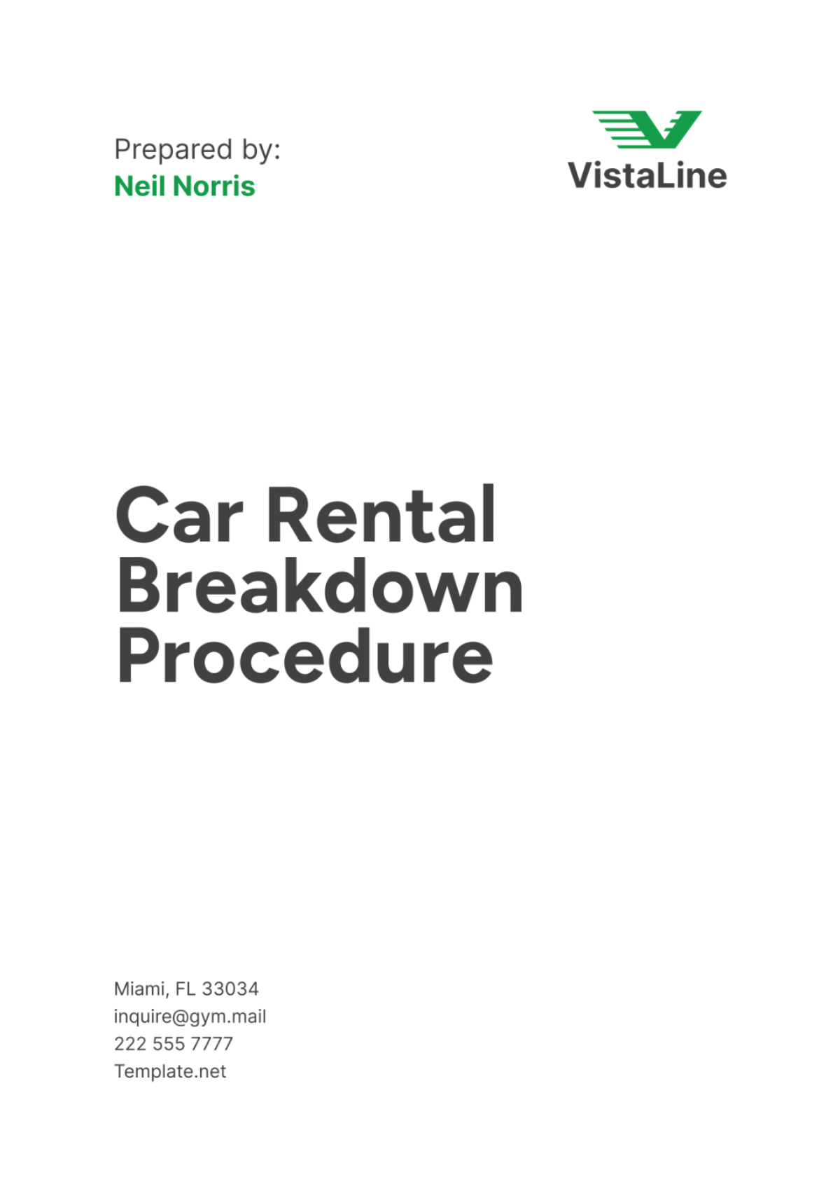 Car Rental Breakdown Procedure Template